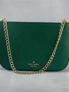 kate spade Green Glitter Chain Crossbody Bag